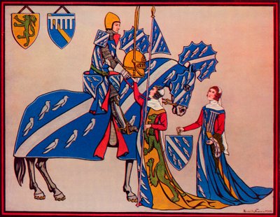 Sir Geoffrey Luttrell, Sua Moglie e Sua Nuora, c1340, 1926 da Herbert Norris