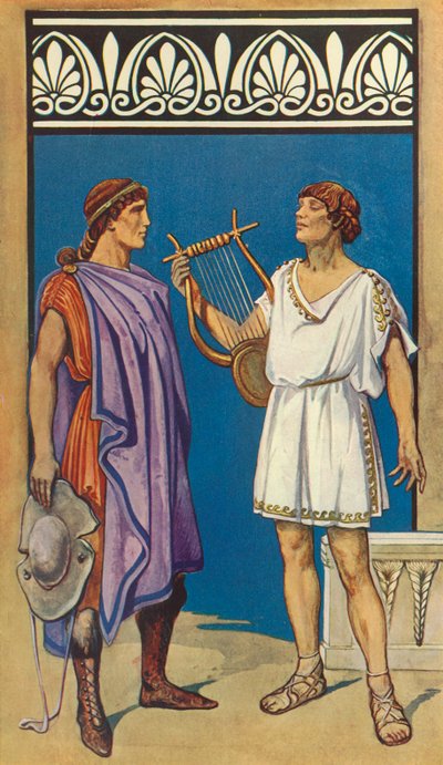 Il Chitone Increspato e la Clamide a sinistra, Il Chitone a destra, 1924 da Herbert Norris