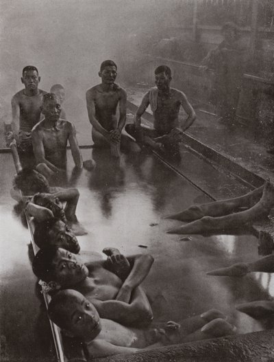 Un bagno pubblico a Kanawa da Herbert Ponting