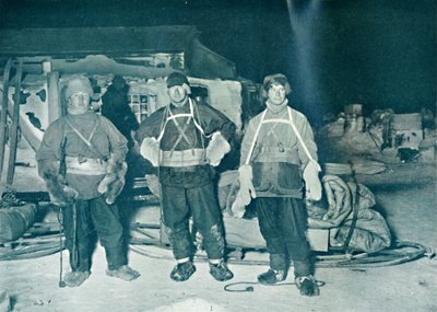 Bowers, Wilson e Cherry-Garrard pronti a partire per Cape Crozier, 27 giugno 1911, 1913 da Herbert Ponting