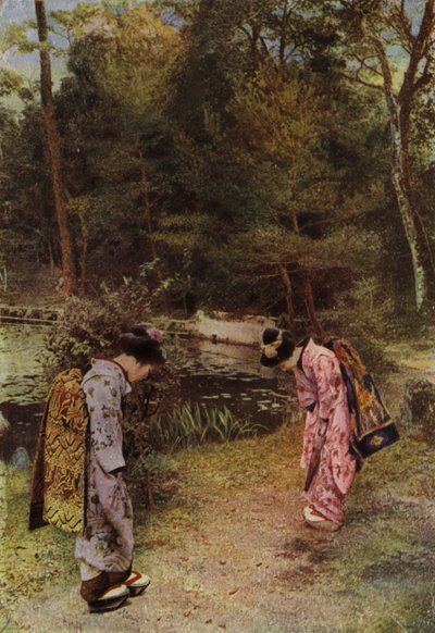 Saluti nel vecchio giardino di Kinkakuji da Herbert Ponting
