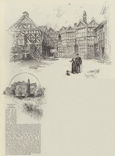 Moreton Hall nel Cheshire da Herbert Railton