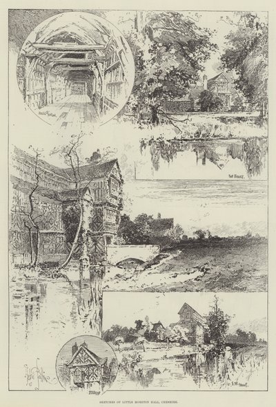 Schizzi di Little Moreton Hall, Cheshire da Herbert Railton