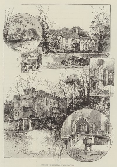 Somersby, il luogo di nascita di Lord Tennyson da Herbert Railton