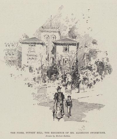 The Pines, Putney Hill, la residenza di Mr. Algernon Swinburne da Herbert Railton