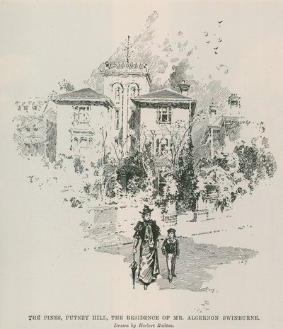 I Pini, Putney Hill, la residenza del signor Algernon Swinburne da Herbert Railton