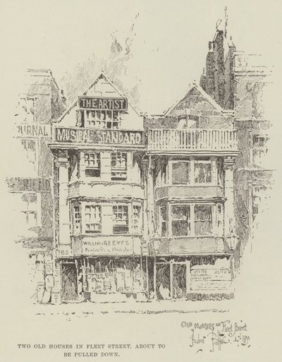 Due Vecchie Case in Fleet Street, in procinto di essere demolite da Herbert Railton