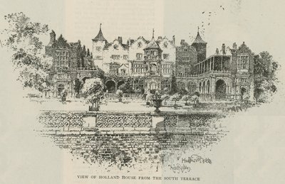 Veduta di Holland House dalla terrazza sud da Herbert Railton