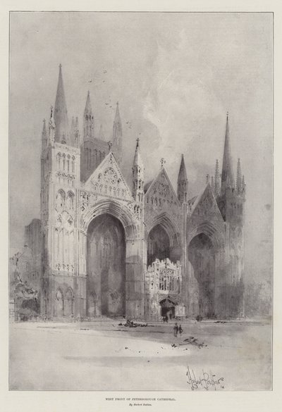 Facciata ovest della cattedrale di Peterborough da Herbert Railton