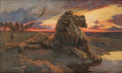 Studio per Il leone morente da Herbert Thomas Dicksee