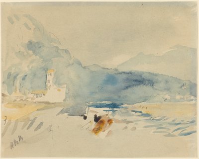 Un paesaggio con montagne e un ruscello da Hercules Brabazon Brabazon