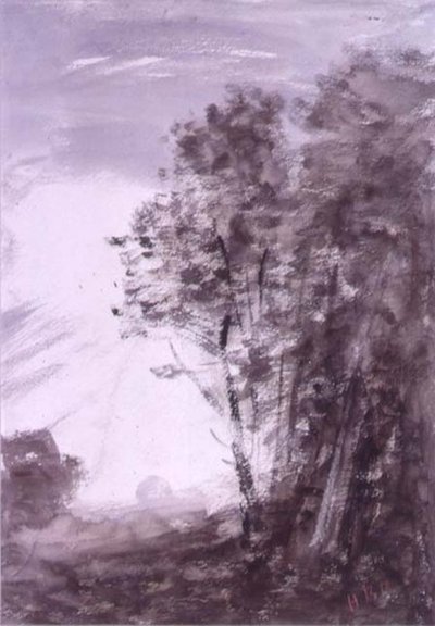 Paesaggio con alberi da Hercules Brabazon Brabazon