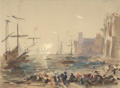 Paesaggio Marino recto, Schizzo indecifrabile verso da Hercules Brabazon Brabazon