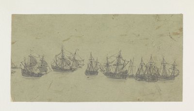 Fregio con navi in una rada da Hercules Segers