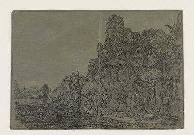 Paesaggio con una ripida scogliera, versione piccola da Hercules Segers