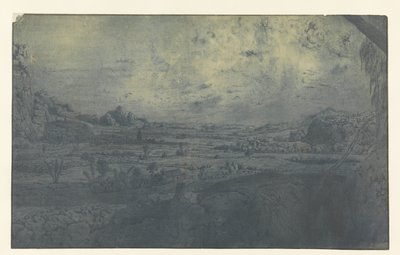 Valle di montagna con campi recintati da Hercules Segers