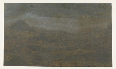 Valle con un fiume e una città con quattro torri da Hercules Segers