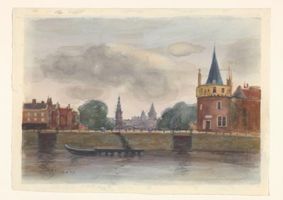 Veduta della Schreierstoren ad Amsterdam da Herman Eduard Knaake (signed by artist)