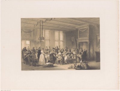 Brindisi durante un banchetto nuziale nel XVII secolo da Herman Frederik Carel ten Kate