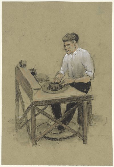 Vasaio al suo tornio da Herman Heijenbrock