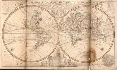 Una nuova e corretta mappa del mondo redatta in base alle più recenti scoperte e alle più precise osservazioni LOC 2017585674 da Herman Moll