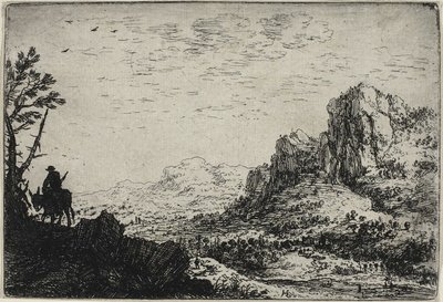 Viaggiatore a dorso di mulo, da Sei paesaggi da Herman Saftleven
