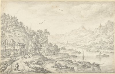 Veduta immaginaria del Reno da Herman Saftleven