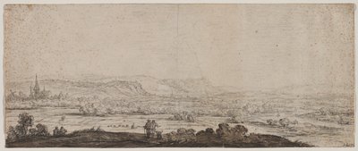 Paesaggio con il Villaggio di Schenkenschanz, Gheldria, 1600 da Herman Saftleven