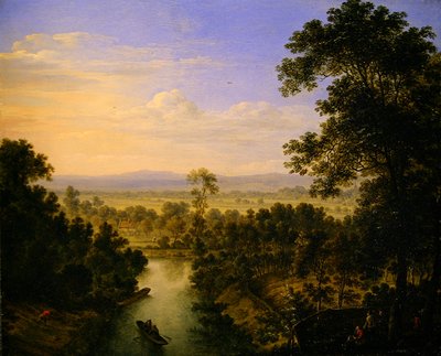 Paesaggio panoramico con un fiume da Herman the Younger Saftleven