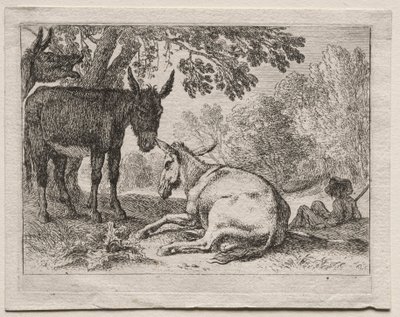 Animali nei paesaggi: Asini da Herman van Swanevelt