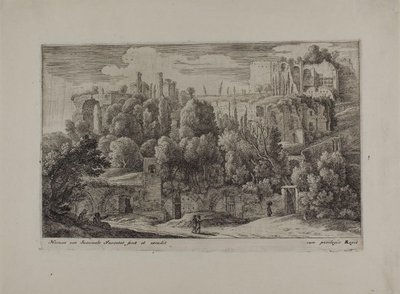 Le antiche rovine di un anfiteatro da Herman van Swanevelt