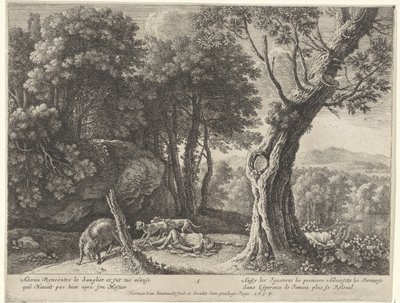 Morte di Adone (storia di Adone) da Herman van Swanevelt