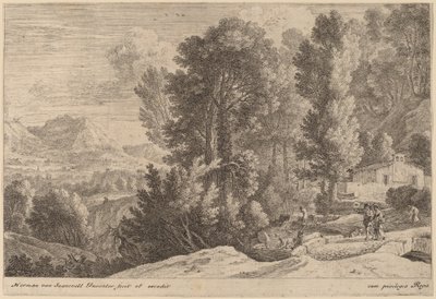 Paesaggio con lavandaie da Herman van Swanevelt