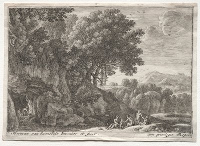 Paesaggio con satiri da Herman van Swanevelt