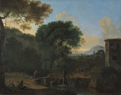 Paesaggio con viaggiatori da Herman van Swanevelt