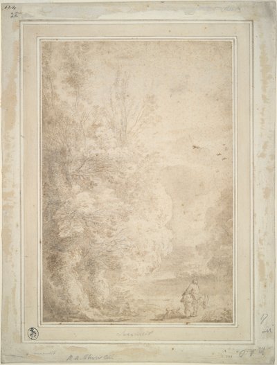 Paesaggio con viaggiatore su asino da Herman van Swanevelt