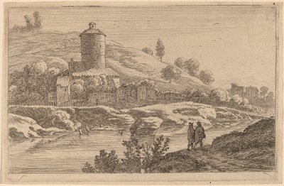 Torre Rotonda vicino al Tevere da Herman van Swanevelt