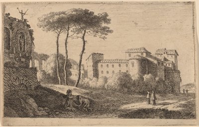 Vista della chiesa "Quattro Santi Coronati" da Herman van Swanevelt
