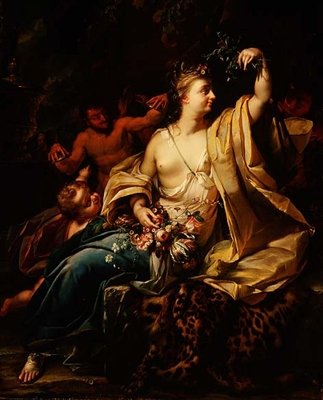 Baccante con un putto, satiri e ninfe da Herman van der Myn