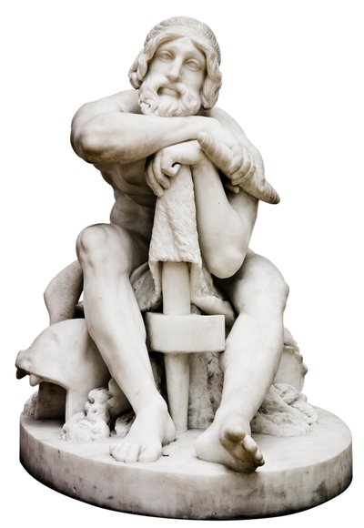 Thor che riposa con il suo martello da Hermann Ernst Freund
