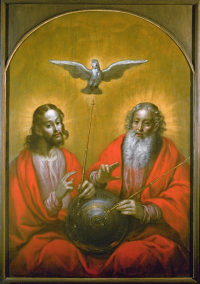 Lo Spirito Santo con un modello del mondo di Tolomeo, 1610 da Hermann Han