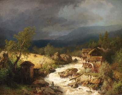 Mulino su un torrente, 1871 da Hermann Herzog