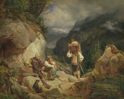 Riposo sulla montagna, 1848 da Hermann Kauffmann