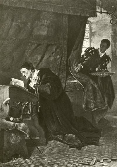 Luigi XI e Oliver Le Dain (incisione) da Hermann Kaulbach