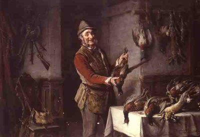 Cacciatore con un fagiano e altra selvaggina da Hermann Kern