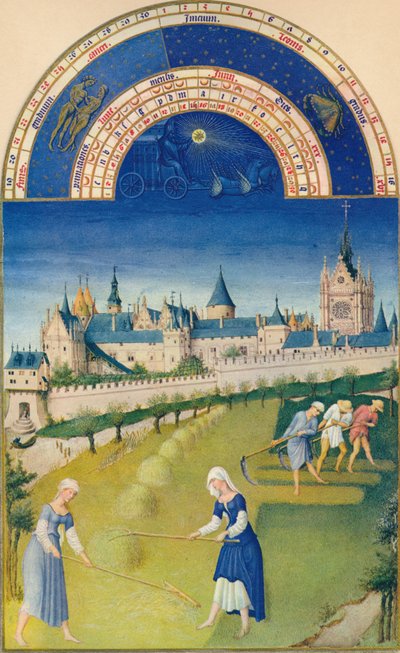 Giugno - il palazzo e la Sainte-Chapelle da Hermann Limbourg