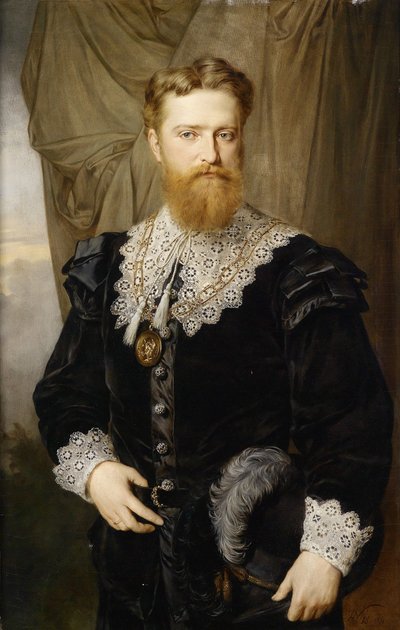 Ritratto di Karl Lueger 1844-1910 in costume storico, 1876 da Hermann Nigg