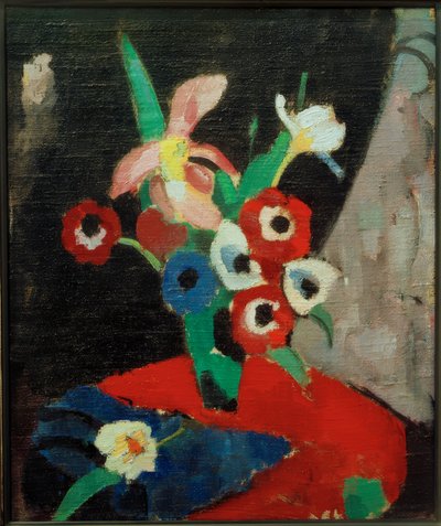 Natura morta di fiori su sfondo nero II da Hermann Stenner