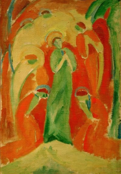 Santa venerata dagli angeli da Hermann Stenner
