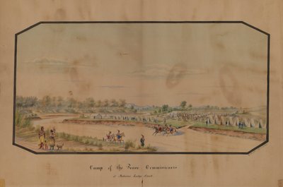 Campo dei commissari di pace a Medicine Lodge Creek, 1867 da Hermann Stieffel